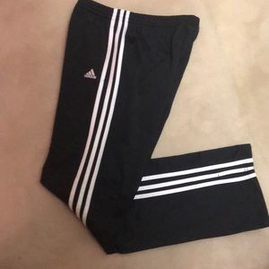 Adidas striped black track pants - S